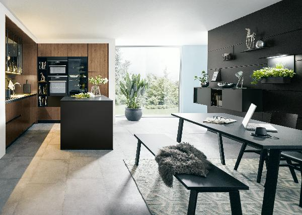 LUN2 | Cuisines AMALGAME Combinaison d’une façade verre Smartglass et d’une façade mélaminée ton bois….. Kingersheim 2