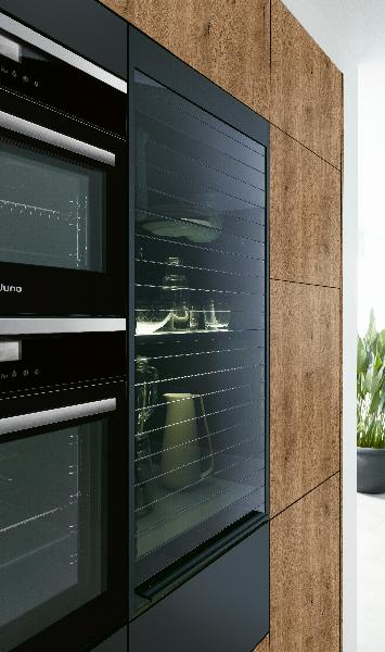 LUN5 | Cuisines AMALGAME Combinaison d’une façade verre Smartglass et d’une façade mélaminée ton bois….. Wittenheim 4